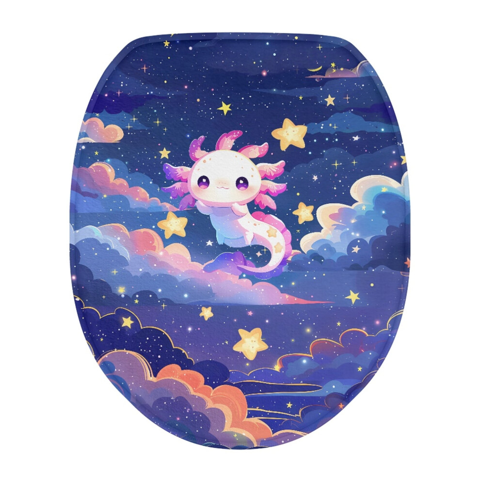 Axolotl Star Flannel Toilet Cover With Elastic Edge 913211615683