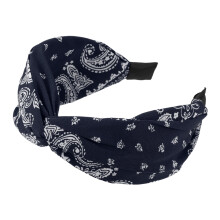 Knotted Wide Headband Navy Blue 2.44 Inches