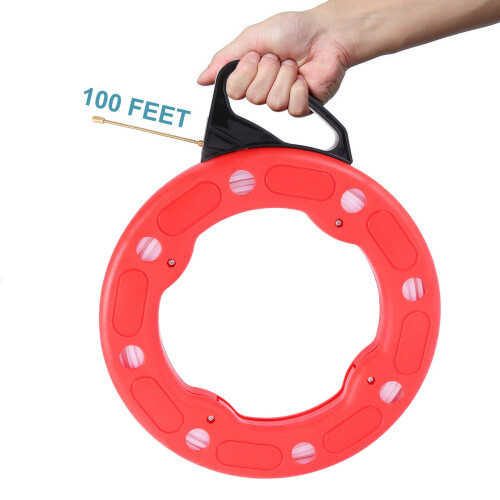 100Ft Fish Tape Reel Wire Pulling Tools 30M Electrical Cable Puller Reel Puller 1