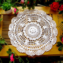 Round lace placemats handmade crochet doilies 6 pcs