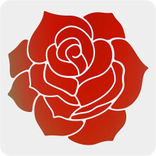 Rose Flower Stencil Reusable 12x12 Inch White