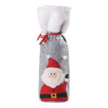 Christmas wine bottle cover with drawstring reusable