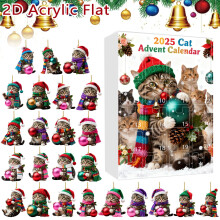 Cat Advent Calendar 24 Pieces with Cartoon Ornaments and