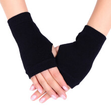 Cotton fingerless gloves for women and men, wrist-length,