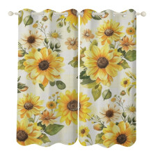 Floral Flower Window Curtains Bedroom Blackout Thermal