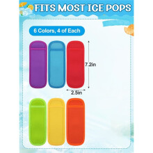 24 Pcs Soportes Vibrantes para Niños - Fundas Reutilizables para Helados, Regalos de Verano para Fiestas en la Piscina