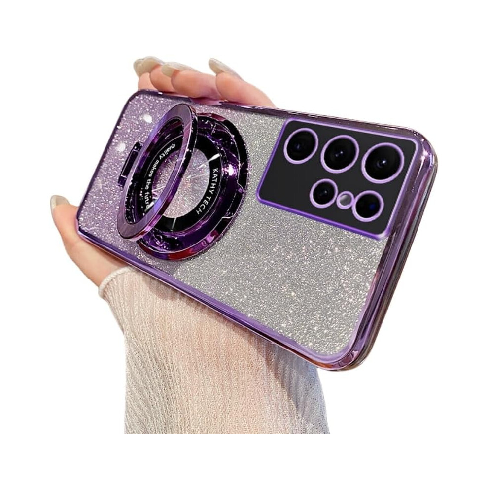 Glitter Phone Case With Finger Ring Holder For Samsung 913466124282