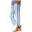 Women's Light Blue Striped Wide-Leg Pants XL 1