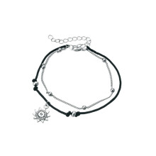 Sun-shaped chain anklet silver color women's foot jewelry