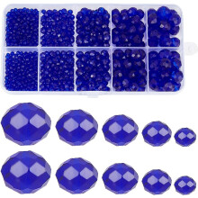 Blue Glass Beads Bulk 5 Sizes 2mm–10mm Faceted Rondelle