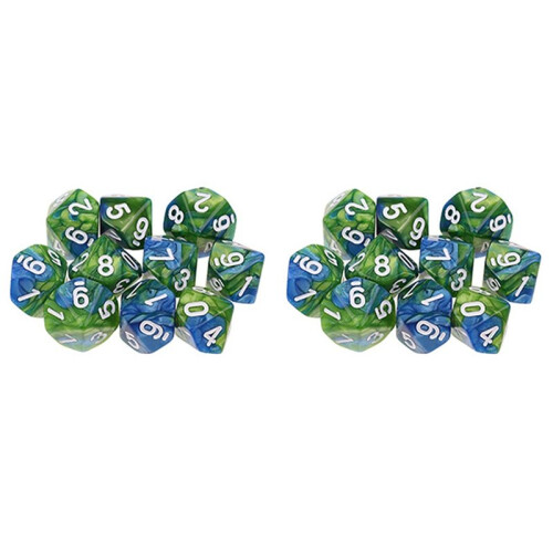 20Pcs 10 Sided D10 Polyhedral Dices Numbers Dials Desktop Table Board Game PXPF,Style 5