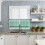 Boho Kitchen Curtain Set Geometric Stripes Teal Blue Green 6