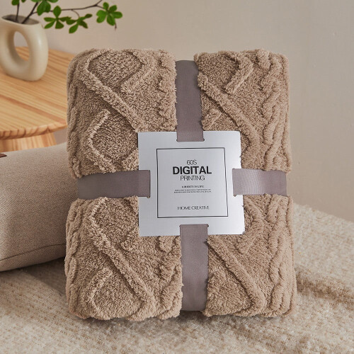 Plush Polyester Blanket Dark Brown 100x150 cm 1