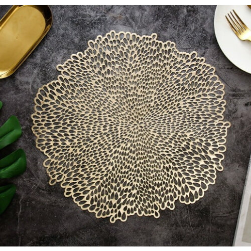Sets de table creux et isolants en PVC or rose (2 pièces)