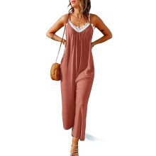 Women's Casual Jumpsuit Loose Sleeveless Wide-Leg Romper