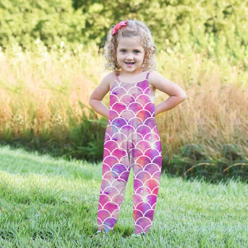 Toddler jumpsuit romper mermaid strap summer outfit 1