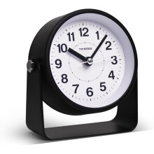 Analog Alarm Clock with Snooze and Light Black