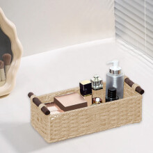 Panier en osier beige 13,78 x 5,9 x 3,9 pouces