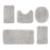 Ensemble de tapis de bain antidérapant à poils longs 5 pièces 1