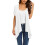 Women's Lightweight Short Sleeve Open Front Cardigan White 2