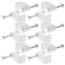 Wall Cable Clips Metal White 500 pcs 0.6 in