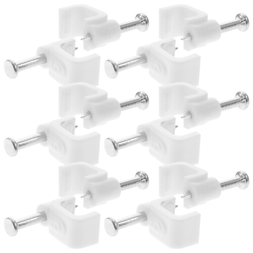Wall Cable Clips Metal White 500 pcs 0.6 in
