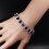 Women's Leaf Charm Bracelet Adjustable Blue Rhinestone 8