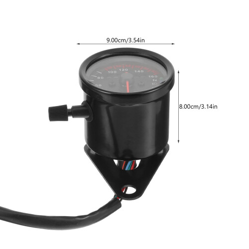 Motorcykel Speedometer Metal Sort Universal 1Pak 1