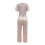 Rosa kveldsjumpsuit med bare skuldre til dame 8
