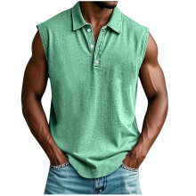Men's V-Neck Sleeveless Tank Top with Pockets