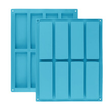 Moule rectangulaire en silicone pour barres nutritionnelles, 8 cavités