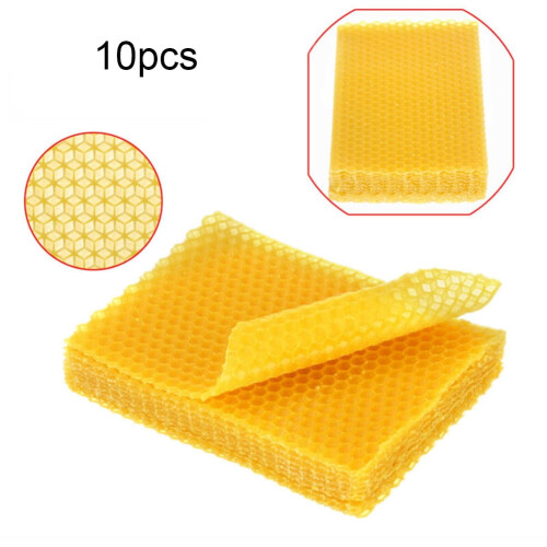Beeswax foundation sheets for beehive frames 10 pcs