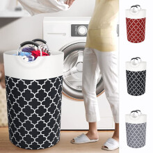 Panier à linge étanche 90 L noir, pliable et stable