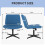 Chaise de bureau croisée bleue large sans accoudoirs 7