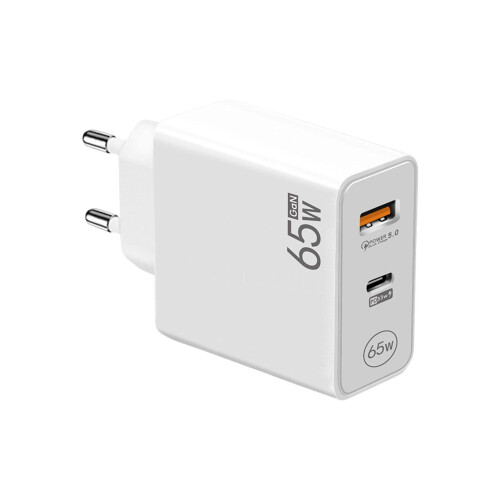 PD-Schnellladegerät mit zwei Anschlüssen, Typ C65W