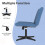 Chaise de bureau croisée bleue large sans accoudoirs 3