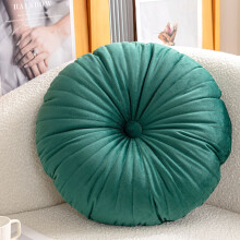 Velvet Round Throw Pillow 18 Inch Pleated Floor Cushion