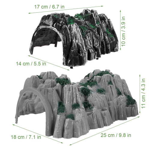 Miniature Tunnel Model Plastic 2 Pieces Assorted Colors 1