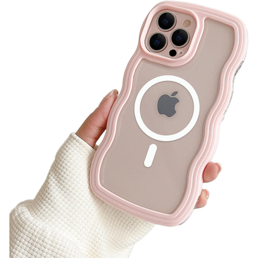 Magsafe Case For Iphone 14 Pro Max Curly Wave Tpu Pink 913466125586