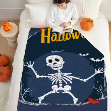 Halloween Savings Halloween Themed Throw Blanket Cute Skeleton Blanket Flannel Blanket for Home Living Room Couch Bed Chair or Dorm Decor