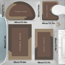 Ensemble de tapis de bain antidérapant et absorbant en polyester, 4 pièces