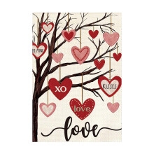 Garden flag linen Valentine's Day love rose double-sided