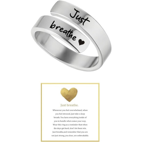 Edelstahl Just Breathe Ring, verstellbare Spiralwicklung