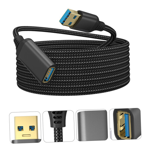Καλώδιο επέκτασης Homoyoyo USB3.0 μαύρο πλεγμένο 10 πόδια 2