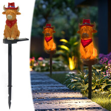 Highland Cow Solar Light – Waterproof Resin Garden Stake,