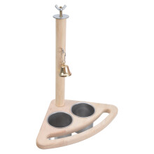 Bird Perch Toy with Feeding Cups for Parrot Cage
