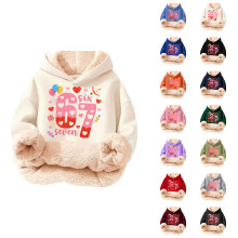 Kinder-Kapuzenpullover mit mehrfarbigem Aufdruck (ohne Taschen)