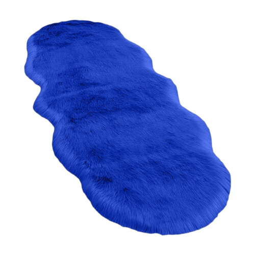 Tapis de chambre bleu en peluche extra large