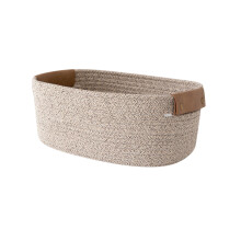 Panier à linge pliable en corde de coton tressée, grande capacité