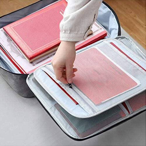 Important File Pocket Holder,Document Organizer Box,Oxford Waterproof Document Storage Bag with Safe Code Lock () 2